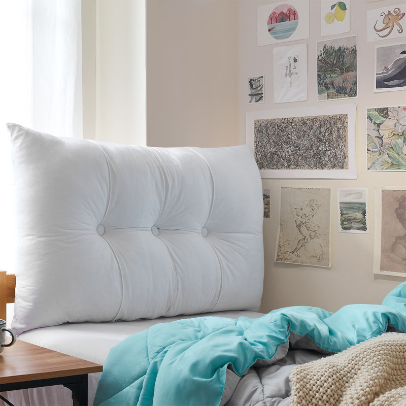 Rainha Plush Tufted Twin XL Dorm Headboard, White