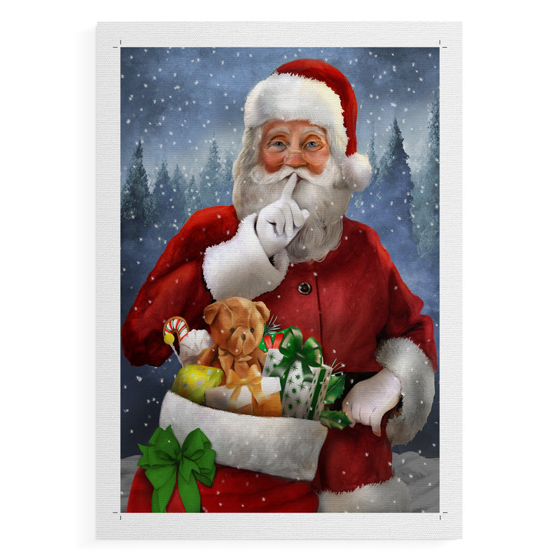 Quiet Santa - reproduction de toile seulement - non encadrée, H 36 po x l 24 po