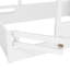 Lit double pleine grandeur avec garde-corps et toit, lit pour enfant avec petit plateau intégré et enseigne à installation gratuite, conception enfantine, blanc-403675940-403675941