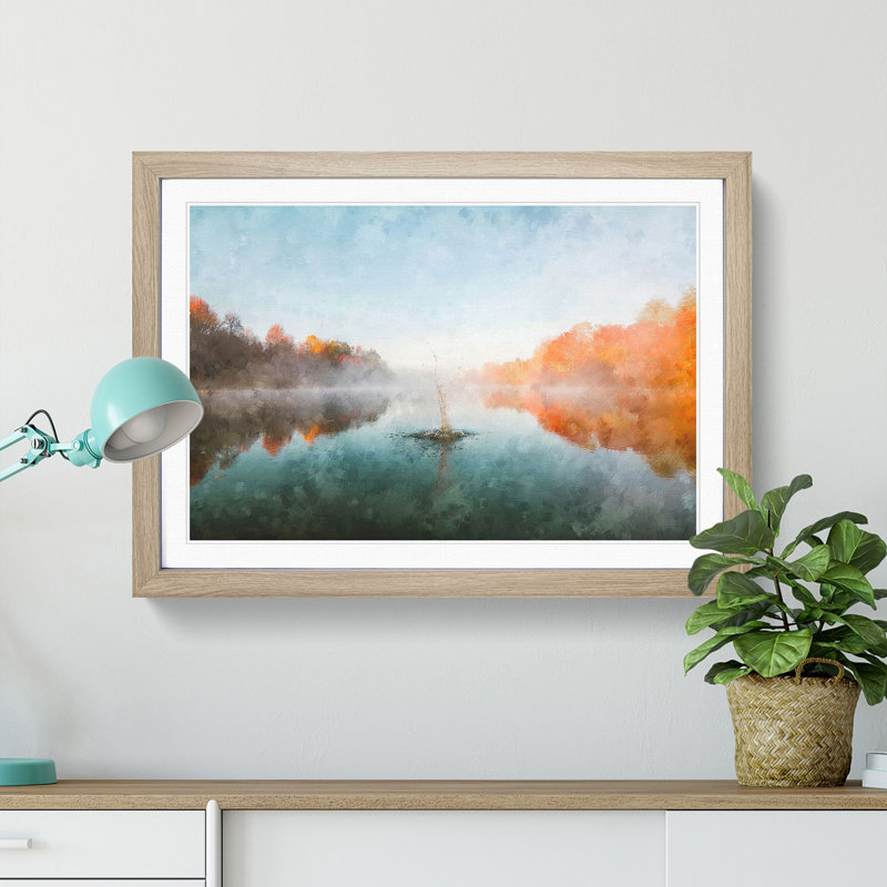 Lake Splash - Picture Frame Painting Print, 24cm H x 33cm W x 2cm D, Oak Framed