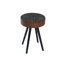 Table d'appoint ronde, table d'appoint en bois brun de 15,7 pouces avec pieds courbés pour le salon ou la chambre à coucher