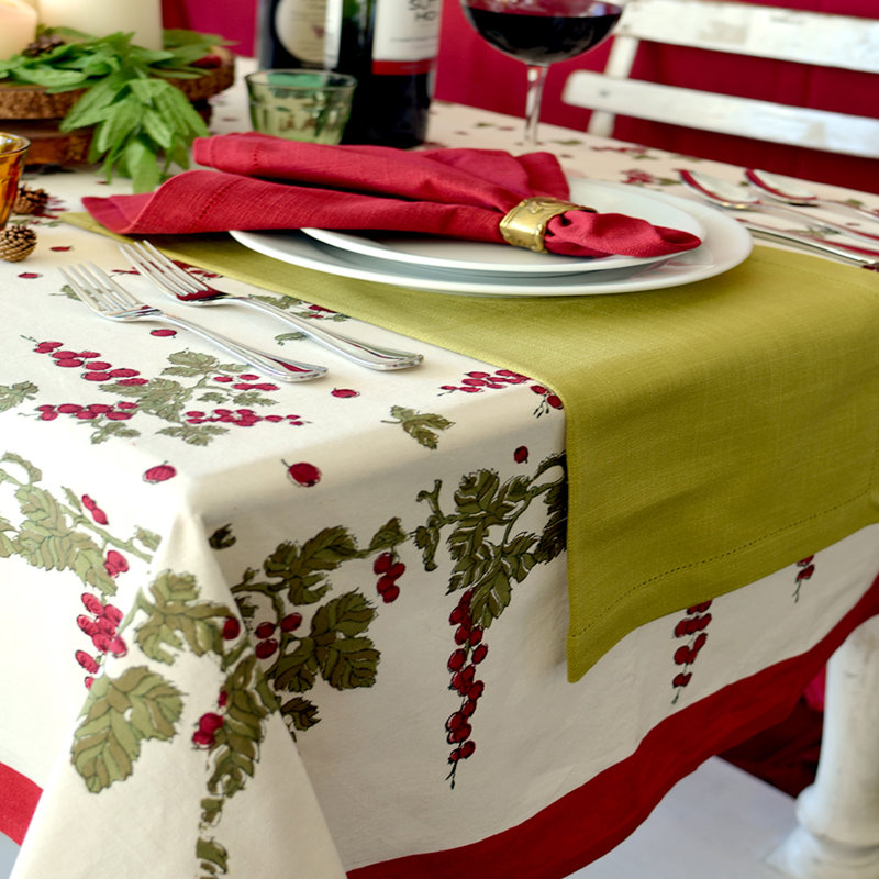 Gooseberry Handmade Floral Tablecloth, 71 x 128 Rectangle