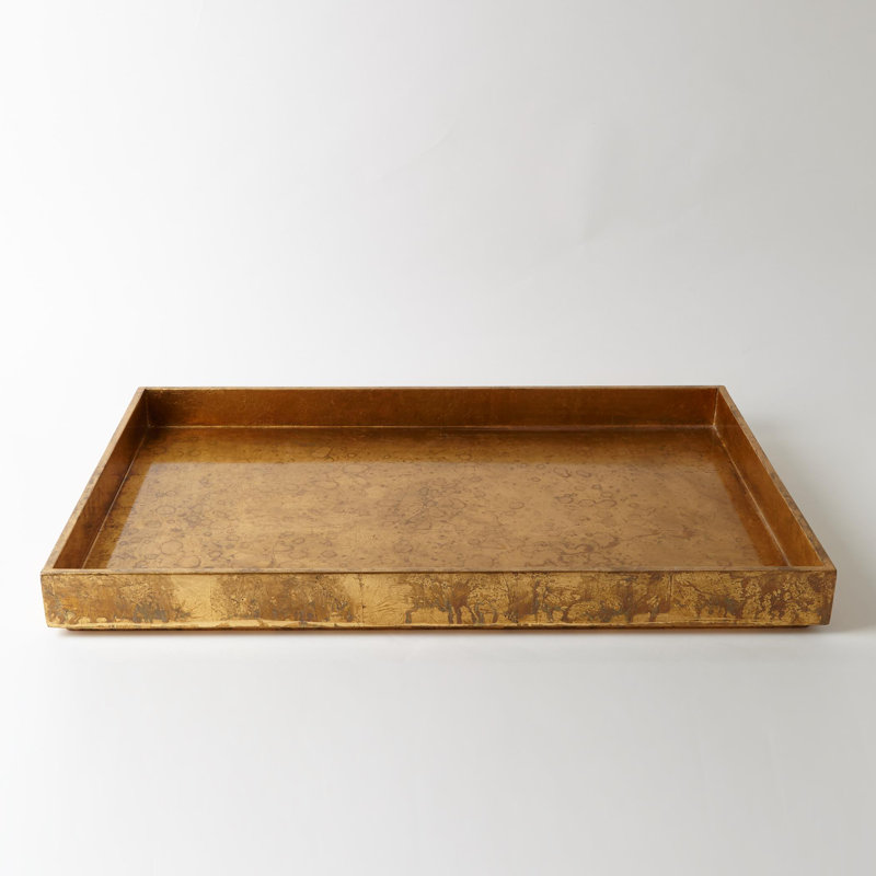 MDF Decorative Tray, 2.25" H x 18" D x 18" D, Luxe Gold