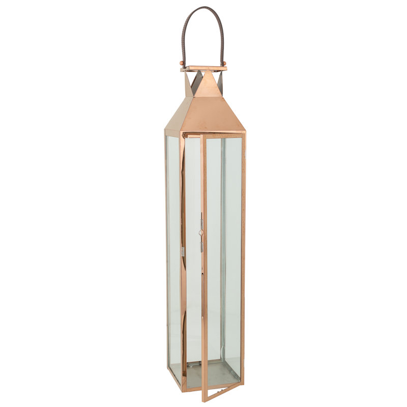 Stainless Steel Floor Lantern, 92cm H x 19cm W x 18cm D