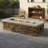 60" Propane Gas Fire Pit Table 2-Pieces, 60000 BTU Rectangular Concrete Fire Pit