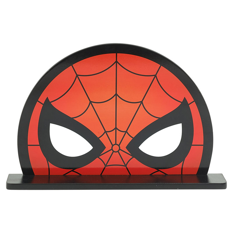 Spider-Man Mask Small Wall Shelf, Decorative Wall Mounted Kids' Shelf | Wooden Floating Shelves For Bedroom & Playroom