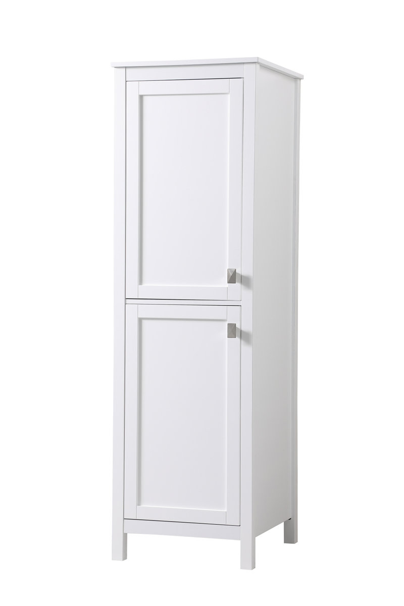 Destinymarie Linen Cabinet, White/Brushed Nickel, 65"H x 20"W x 22"D