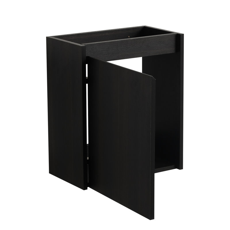 Lavabo de salle de bain de 16 po pour petit espace, armoire moderne noire et facile à entretenir avec de la céramique pour la salle de bain, armoire, propre