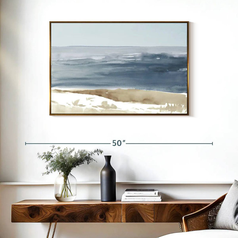 Douces côtes I, Cadre flottant doré, 37 po x 25 po