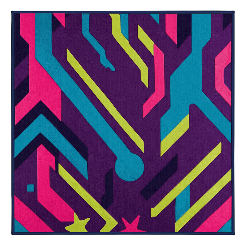 Electric Horizon Rug, Square 5'