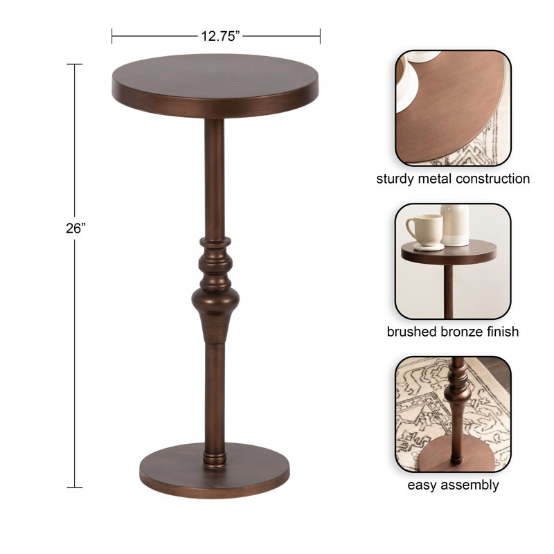 Stratton End Table, Bronze