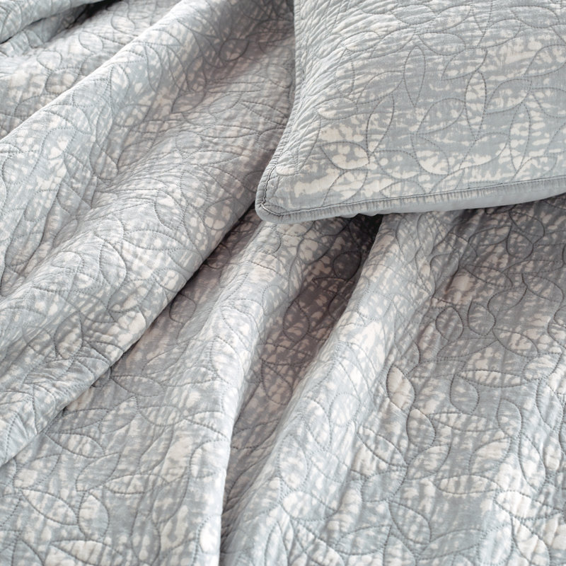 Taie décorative matelassé relavé, Gris, Très grand