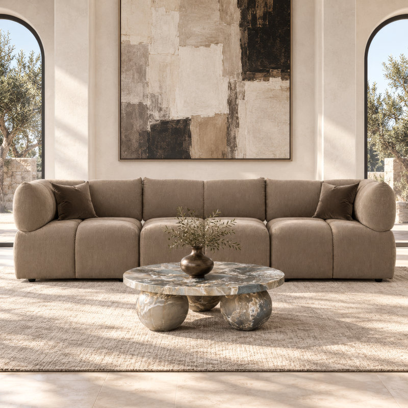Marisol Taupe Fabric Modular Sectional Sofa