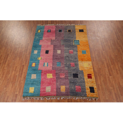 Tapis à motif géométrique oriental marocain 7 x 10