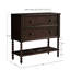 Commode d'appoint en bois massif avec 2 tiroirs - Finition foncée pour la maison en accessoire-91449609