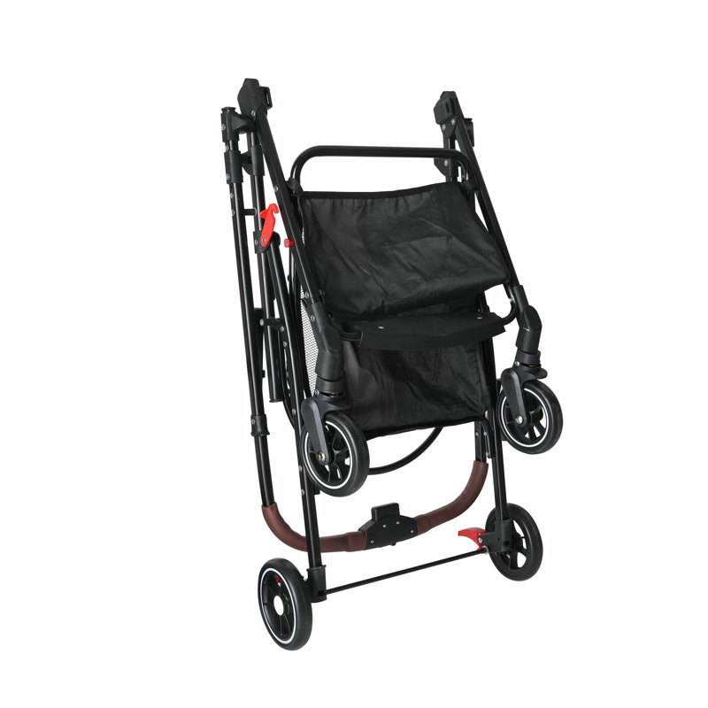 Foldable Pet Stroller With Separable Carrier And 360° Rotating Wheels, Gray