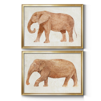Éléphant sagesse I - ensemble de 2 cadres photo