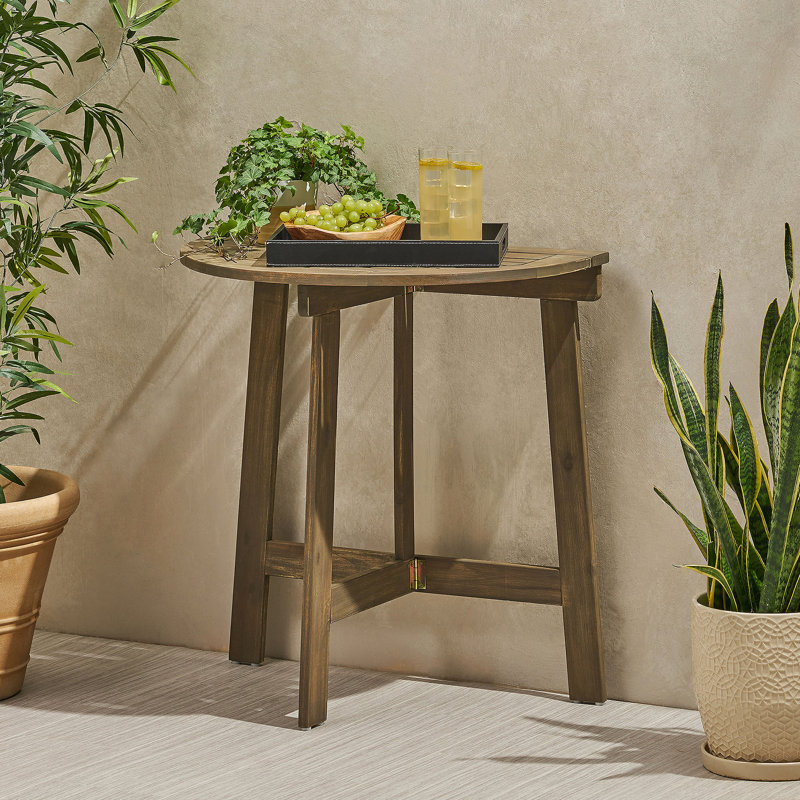 TABLE BISTRO WESTMONT DEMI-ROND, GRIS