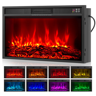 30" Electric Fireplace with App Control and Multicolor Flame