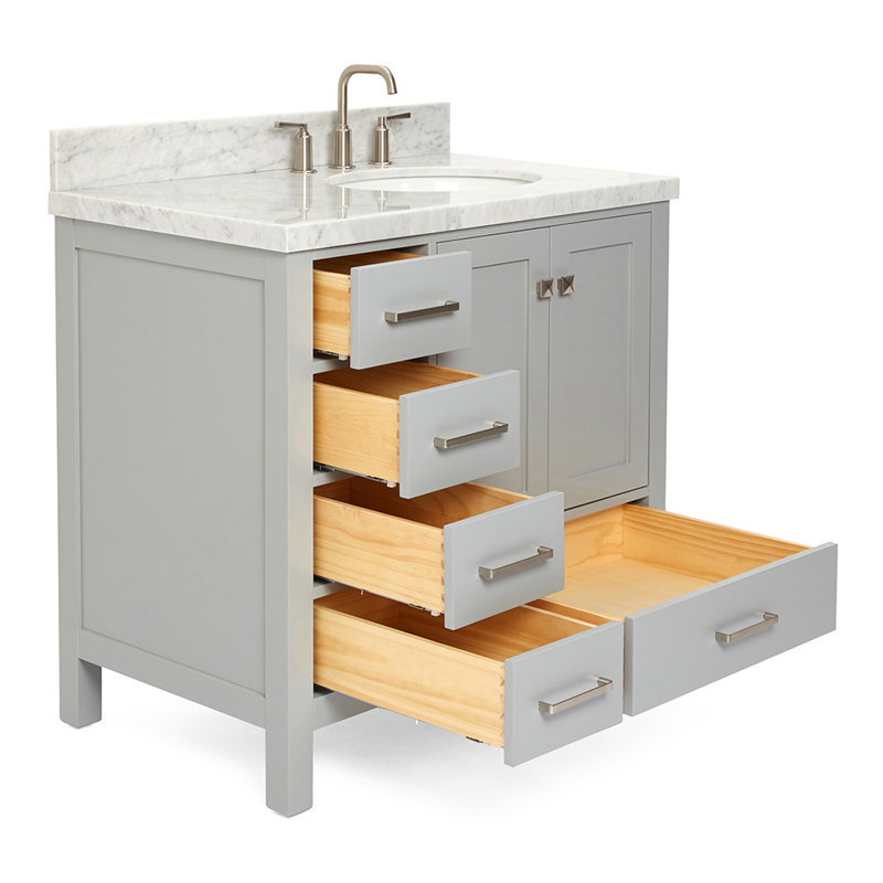 Ensemble de meuble-lavabo simple Cambridge, Gris, 37"