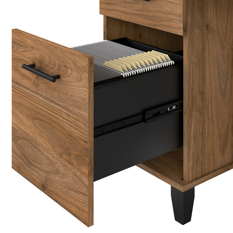 Magomed Piece Standing Desk Office Set, Fresh Walnut