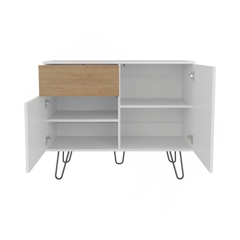 Buffet, 2 portes, 1 tiroir, 4 tablettes