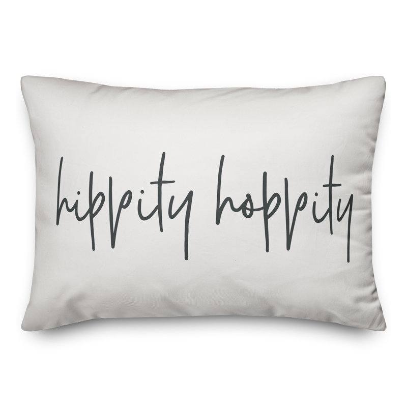  Coussin lombaire Script Hippity Hoppity, Pas de bourre, Blanc