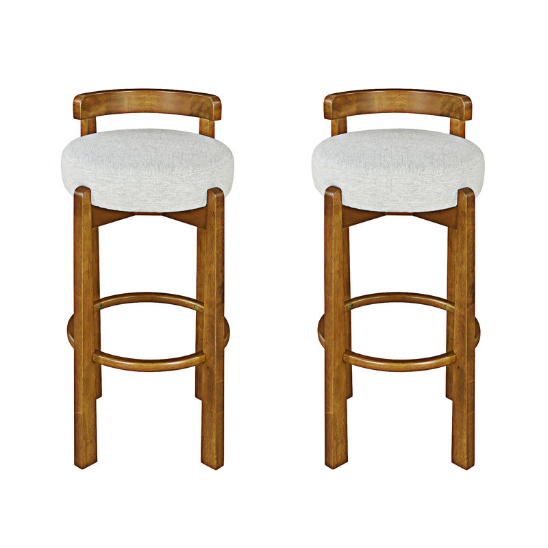 Ensemble de 2 chaises d'appoint en bois, Ivoire ivoire