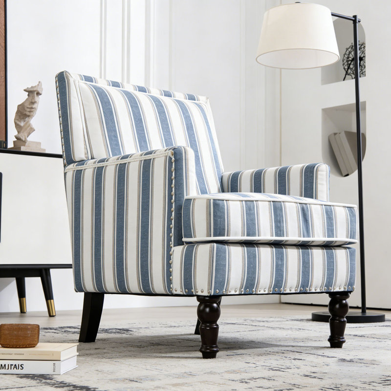 Chaise d'appoint rembourrée, Bleu