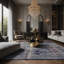 Tapis gris soyeux et moelleux-307658856