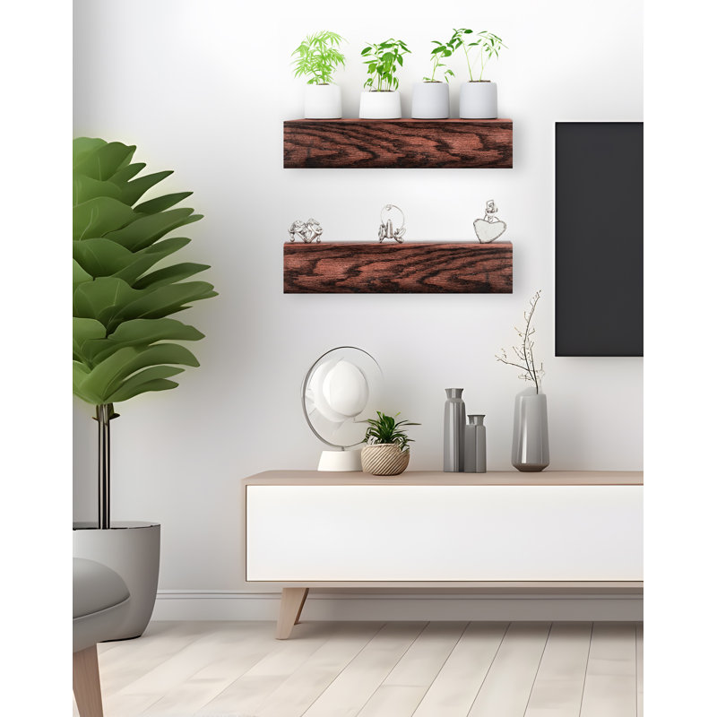 Tablette flottante 2 pièces Emerald Lee, H 6 po x l 22 po x P 4 po, Cerise noir