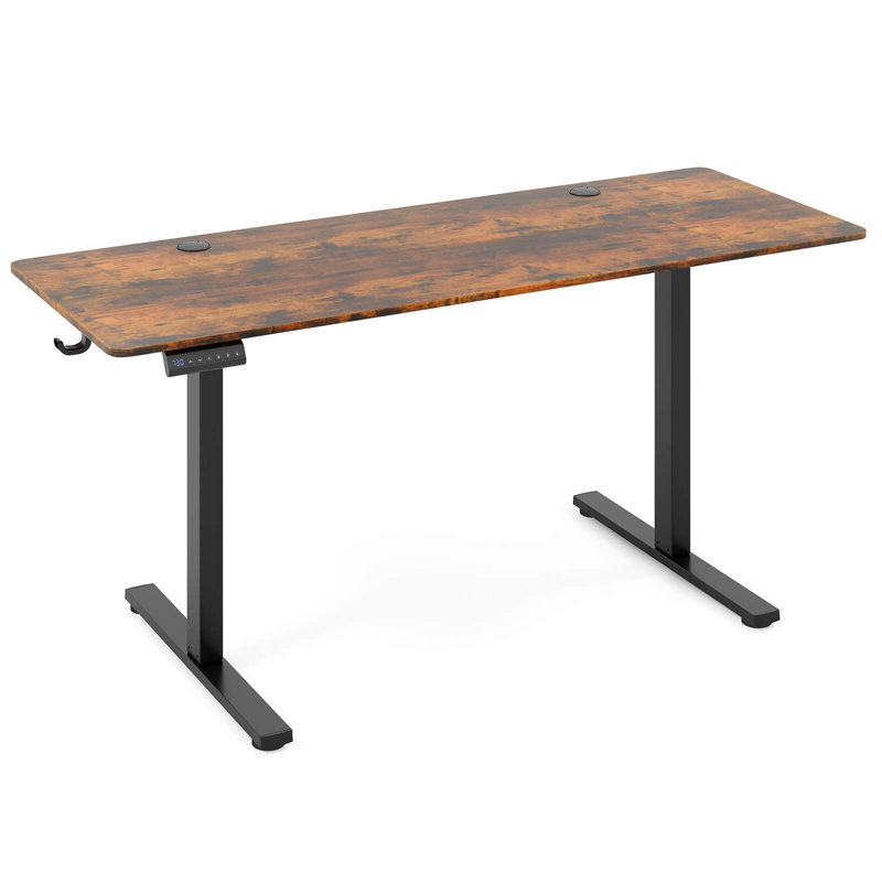 Bureau pour travailler debout 63 po x 24 po, Brun / Noir