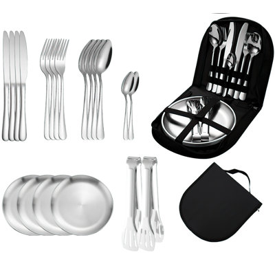 20-piece Stainless Steel Camping Cutlery Set