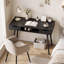 Bureau d'ordinateur avec tiroirs, compartiment de rangement ouvert pour petits espaces, bureau noir-131263200