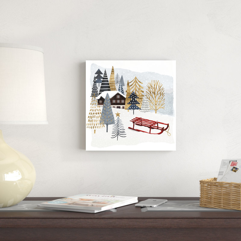 «Christmas Chalet II» par Victoria Borges - impression sur toile tendue, H 12 po x l 12 po