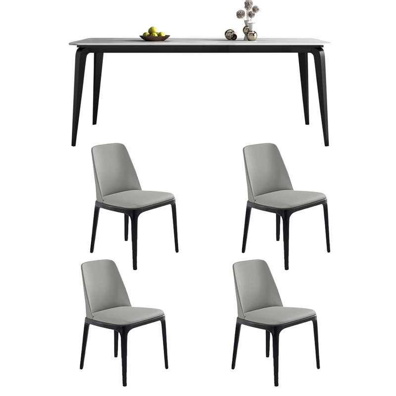 Ensemble de table de salle à manger et de chaises Superior Rock Plate, H 29,52 po x L 70,86 po x l 35,43 po