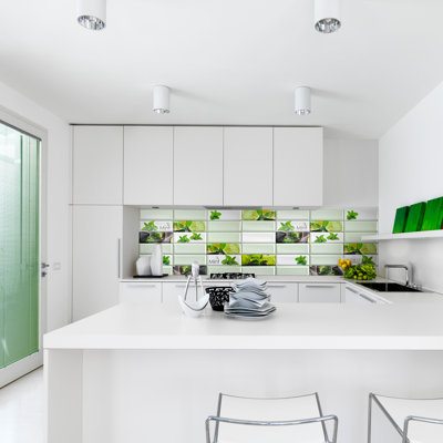 Falkirk 3D 38" W x 19" L Vinyl Wall Paneling in White/Green