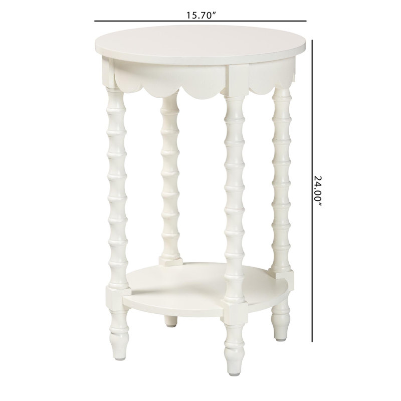 Table de chevet Baxton Studio Sally, Blanc