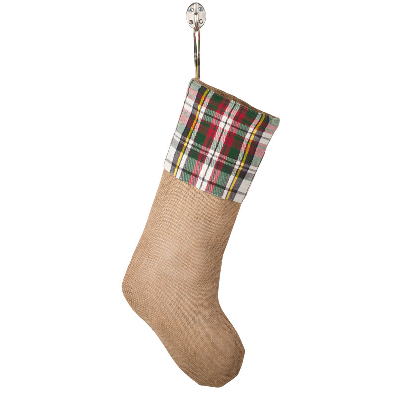 Carnmoon Plaid Jute Christmas Stocking
