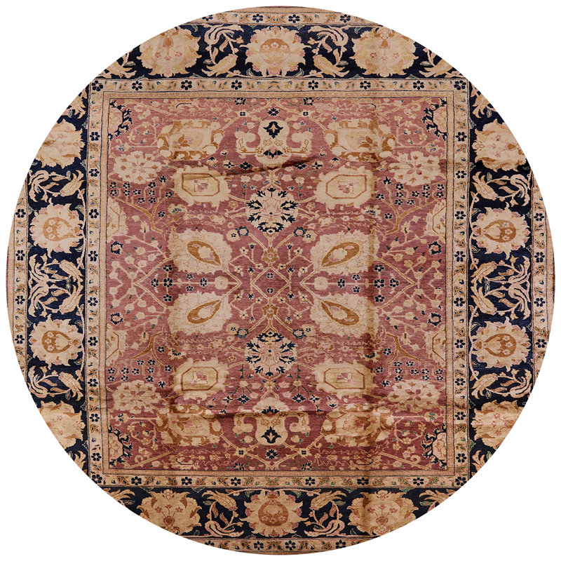 Tapis oriental brun Ormar, Rond 4 pi