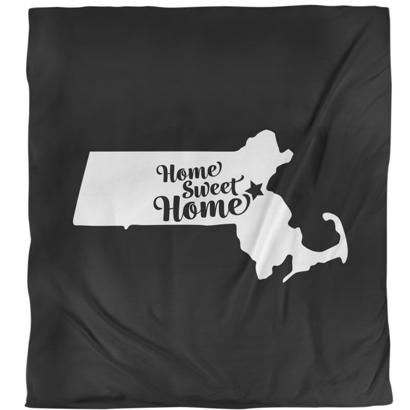 Housse de couette simple pour boston home, Housse de couette pour grand lit, Noir, Microfibre