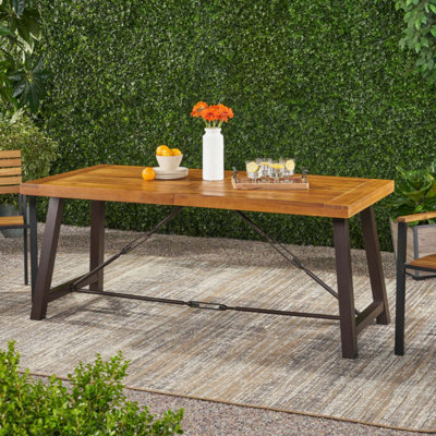 Outdoor Acacia Wood Square Dining Table - Durable, Stylish, And Perfect For Patio Setups