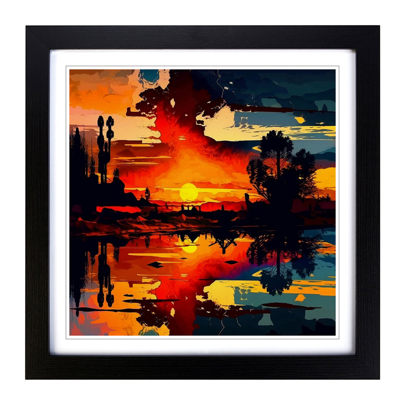 Sunset Expressionism No.1 - Framed Print, Black