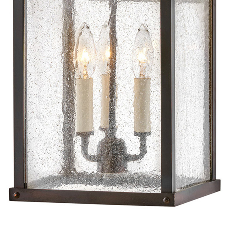 Beacon Hill Brown 3 - Bulb 26.25" H Seeded Glass Outdoor Wall Lantern