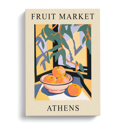 Peach Athens Fruit Market - Wrapped Canvas
