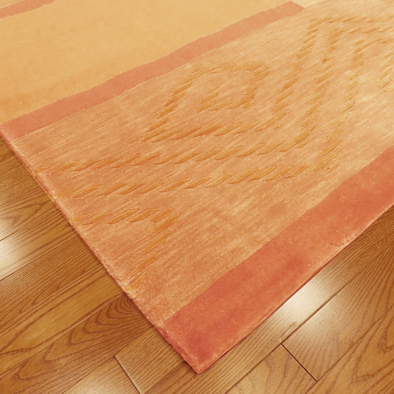 Presidential Hand Knotted Striped Area Rug in Beige/Pink, Rectangle 8' x 10'