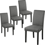 Side chair without armrests with solid wood legs, set of 4