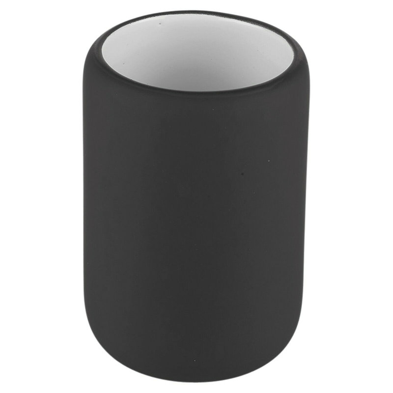 Jainil Ceramic / Porcelain Toothbrush Holder, Black