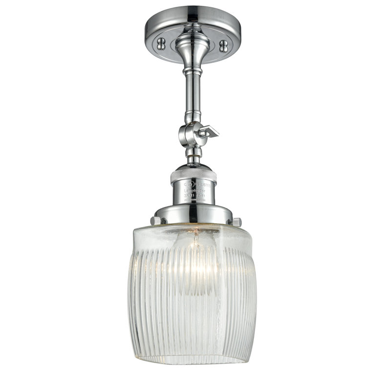 Plafonnier semi-encastré 4,5 po Saroyan, Chrome poli, Blanc mat, Ampoule DEL 6 watts Vinage