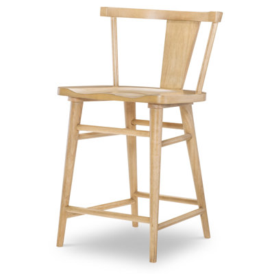 Chaise à dossier à hauteur de comptoir en bois franc de style transitionnel XXX et Andoo